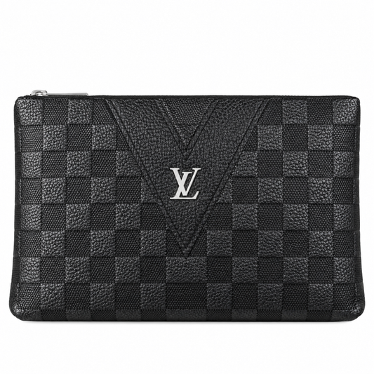 YSL Black Leather Clutch