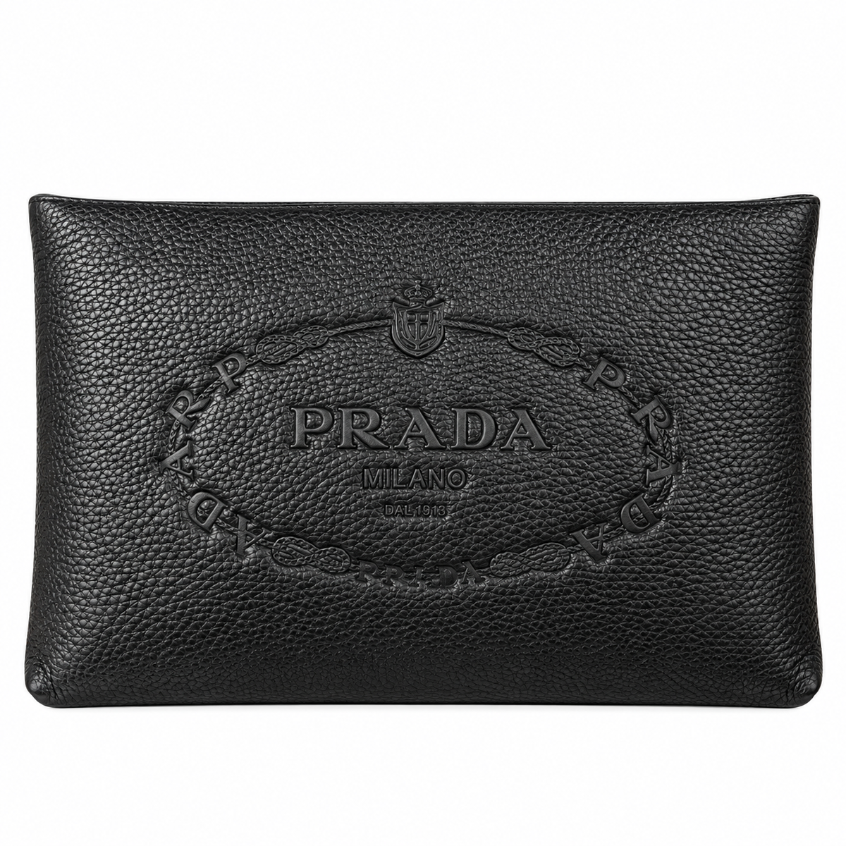 Prada Milano Black Leather Clutch