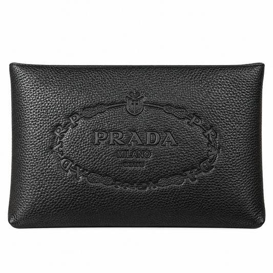 Prada Milano Black Leather Clutch