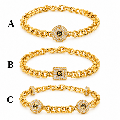 Gold-Tone Crystal Chain Bracelet – A, B & C