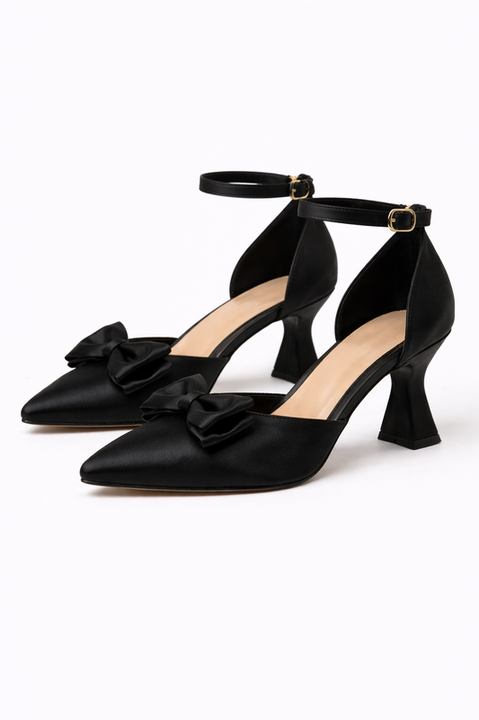 Black Bow Elegance Heels