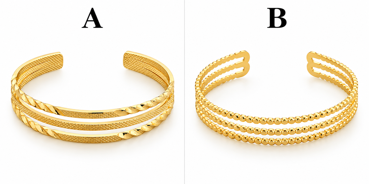Gold-Tone Double Cuff Bracelet – A & B