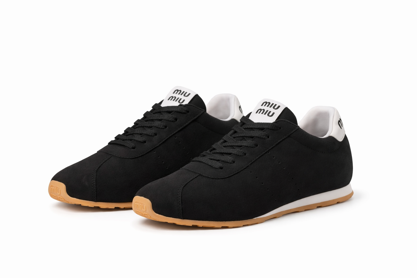 Black Miu Miu Leather Sneakers – Minimal Chic Everyday Style