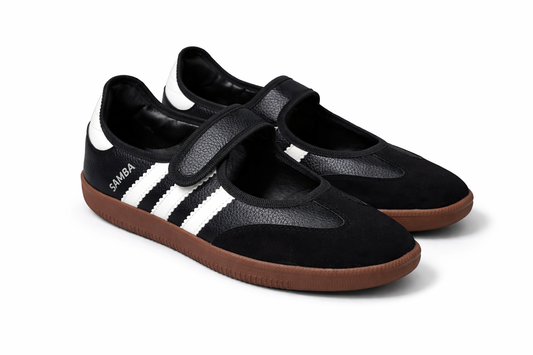 Black Samba Mary Jane Sneakers – Classic Sporty Chic