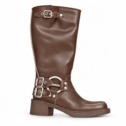 Miu Miu Biker Knee Boots