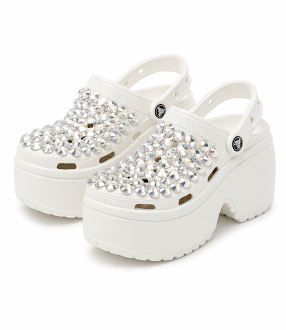 Platform Clogs with Crystal Embellishment