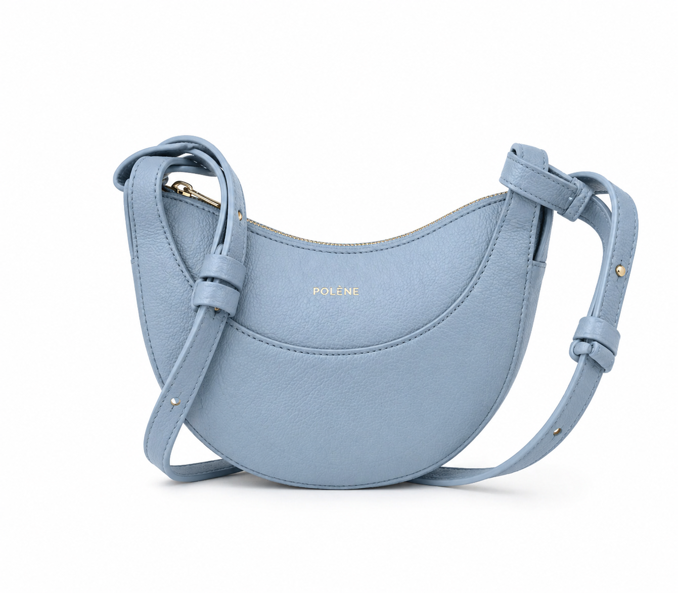 Polène Crescent Shoulder Bag – Soft Blush Pink Elegance