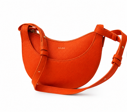 Polène Crescent Shoulder Bag – Soft Blush Pink Elegance