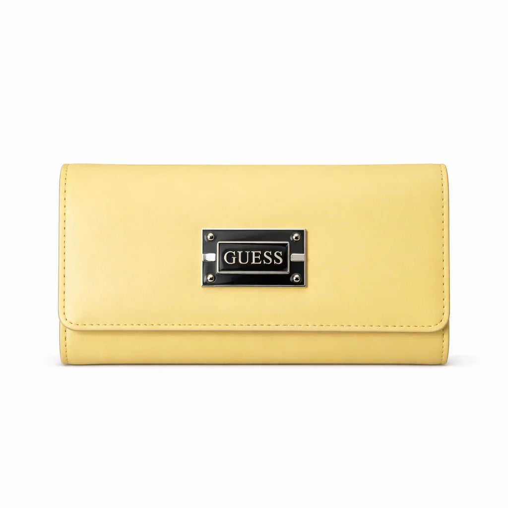 Guess Abree Saffiano slim trifold wallet