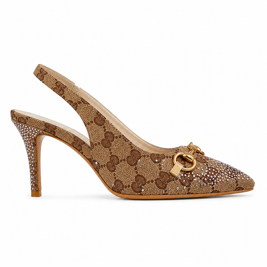 Gucci Golden Spark Slingback Heels