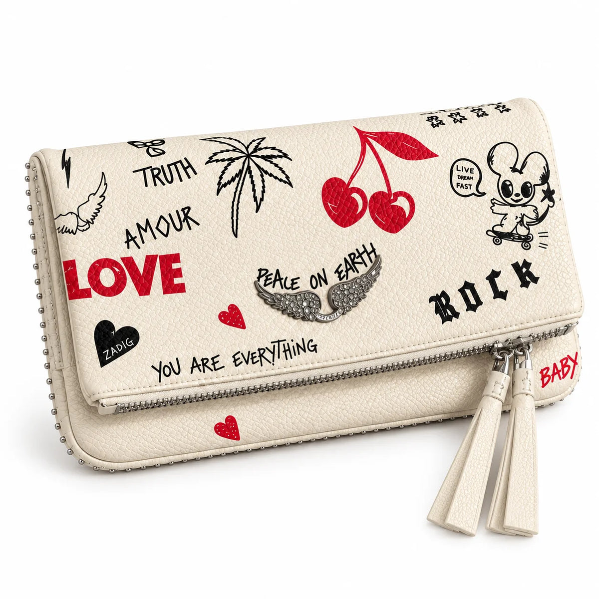 Zadig & Voltaire Leather Rock Clutch